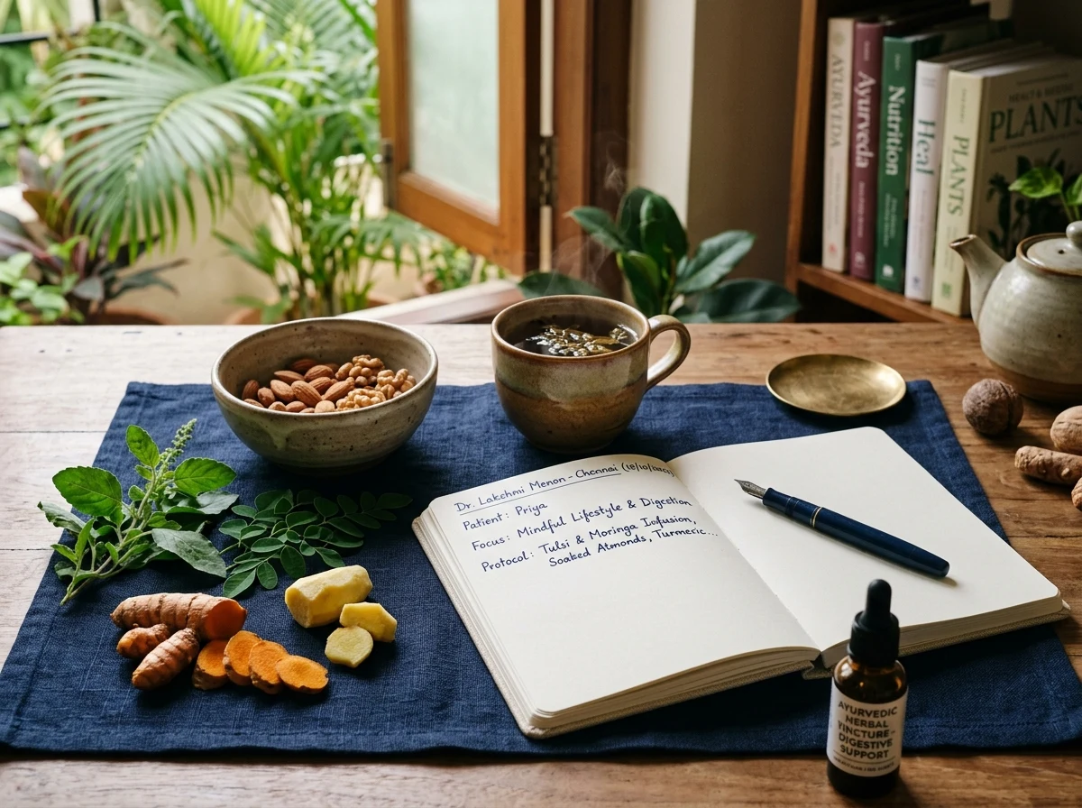 Nutritional lifestyle consultation desk and herbal preparations